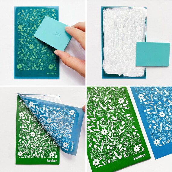 KEOKER Stencil Per Serigrafia Su Argilla Polimerica – 10 Pezzi Con Motivi Floreali – Riutilizzabili Per Gioielli, Orecchini E Decorazioni (14 X 8,9 Cm)