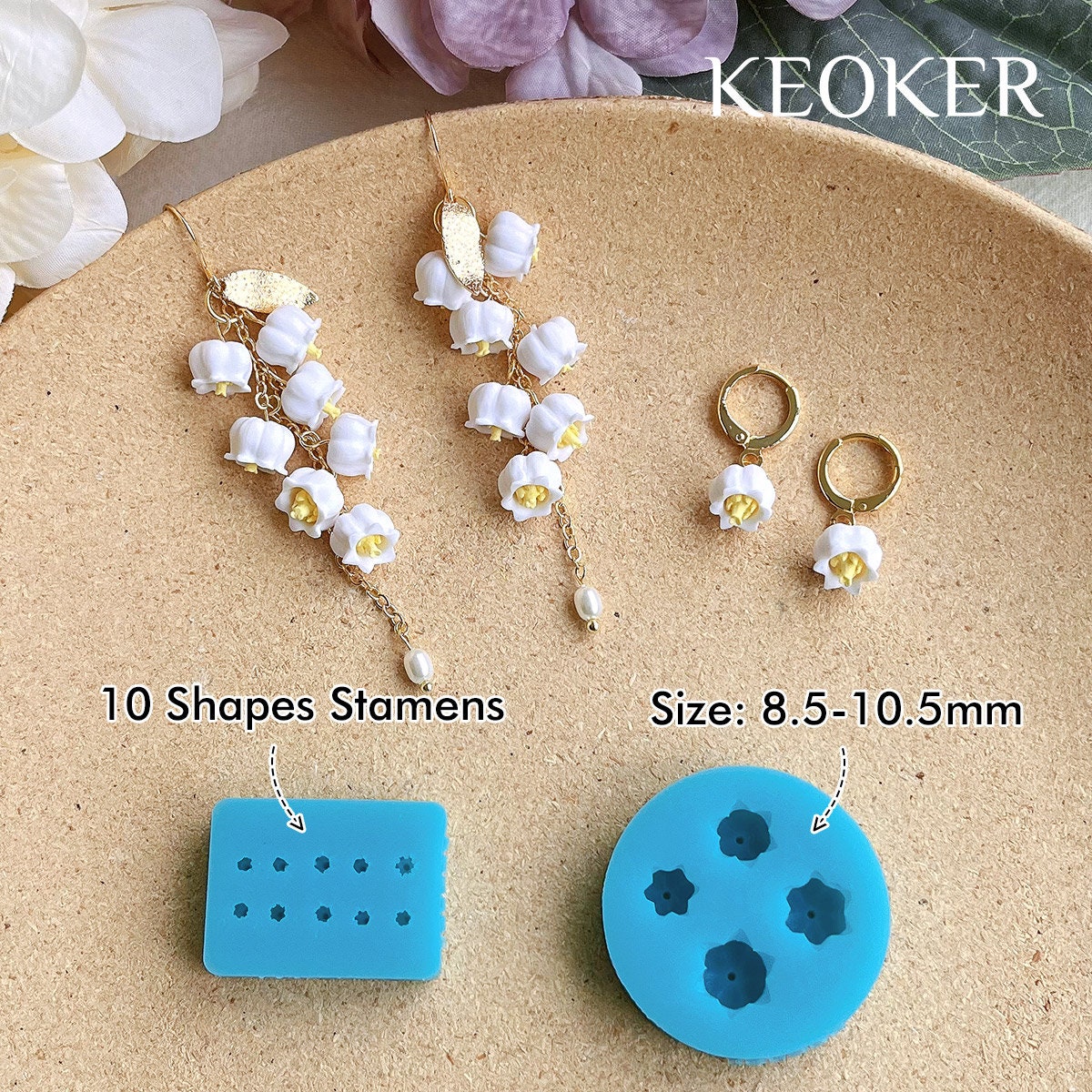 KEOKER Polymer Clay Cutters,clay Cutters for Polymer Clay Jewelry, Spring  Floral Polymer Clay Cutters for Earrings Jewelry Making 