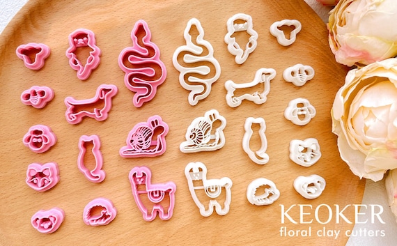 KEOKER Coffee Polymer Clay Cutters19 Shapes, Afternoon Tea Clay Cutters,  Polymer Clay Cutters for Earrings Jewelry Making 