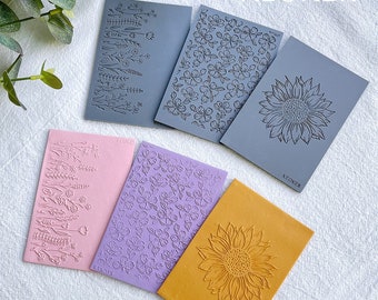 Keoker Polymer Clay Texture Sheets, Clay Texture Mat for Making Earrings Jewerly, Polymer Clay Earrings Tools