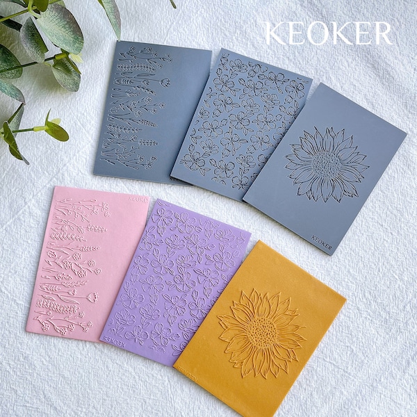 Keoker Polymer Clay Texture Sheets, Clay Texture Mat for Making Earrings Jewerly, Polymer Clay Earrings Tools