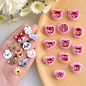 KEOKER Ausstechform, Ausstechform Tier für Polymer Clay Schmuck, Ausstechform Tiergesichter