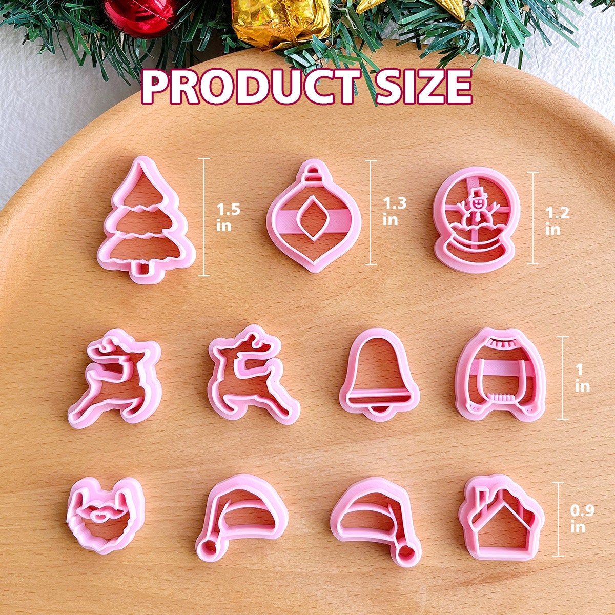 49-Piece Christmas Polymer Clay Earring Cutter Set - Shapes For Trees, Snowmen, Reindeer & More (0.75-1.3 In)