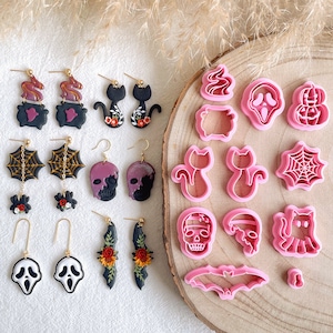KEOKER Halloween Polymer Clay Cutters, Halloween Clay Cutters for Polymer Clay Jewelry, Halloween Clay Cutters for Earrings