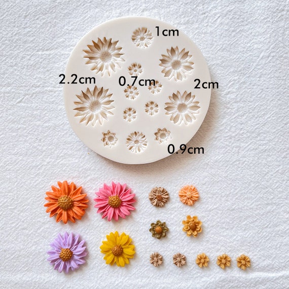 KEOKER Flower Polymer Clay Molds - 4 Pcs Rose Polymer Clay Molds for  Jewelry Making, Daisy Miniature Clay Molds, Polymer Clay Molds for Polymer  Clay