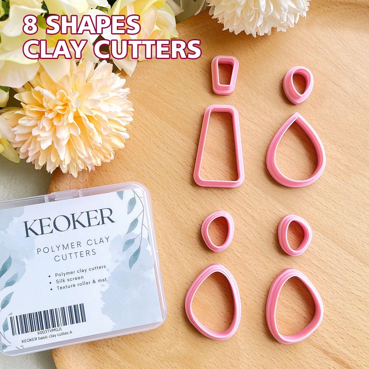 Emporte-pièces Argile Polymère KEOKER - 6 Formes Fleurs/feuilles/papillons - Pour Bijoux DIY