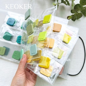 KEOKER Livre de recettes de couleurs en pâte polymère à feuilles mobiles, livre de rangement de recettes de couleurs en pâte polymère, 20 pages avec scellés, peut contenir 120 PCS de couleur image 1