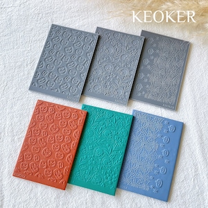 Keoker Polymer Clay Texture Sheets Halloween, Halloween Clay Texture Mat for Making Earrings Jewerly, Halloween Polymer Clay Earrings Tools