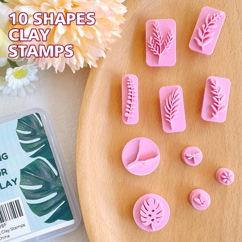 KEOKER plantenkleistempels, kleistempel voor het maken van sieraden van polymeerklei, werken met polymeerkleistempel, lentekleistempelstempels All shapes-40%OFF