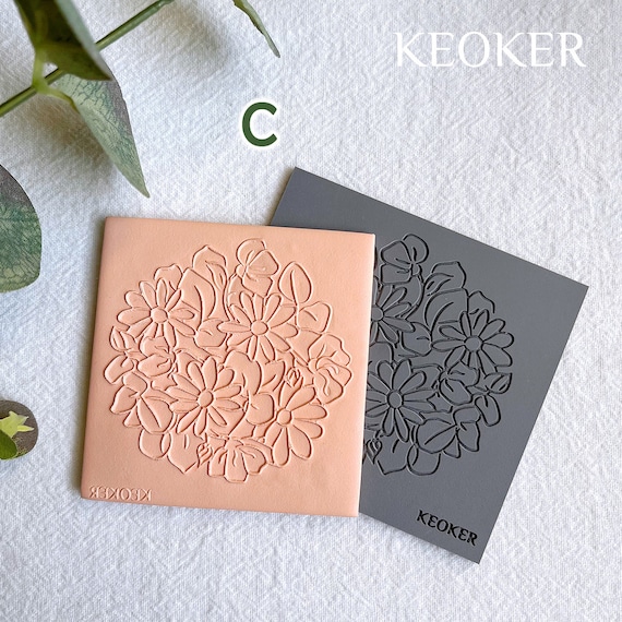 Keoker Polymer Clay Texture Sheets, Clay Texture Mat for Making Earrings  Jewerly, Polymer Clay Texture Roller (No. 7 Floral)