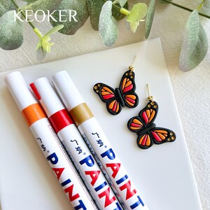 Set of 12 Paint Marker Pens, Waterproof Oil Markers, Polymer Clay Tools, Paint Pens for Rock Painting, Glass, Wood, Canvas, DIY Crafts image 2