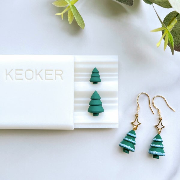 KEOKER Rouleau de perles en argile polymère de Noël, outils de boucles d'oreilles en argile polymère, fabricant de perles d'arbre de Noël, outil de fabrication de bijoux en argile