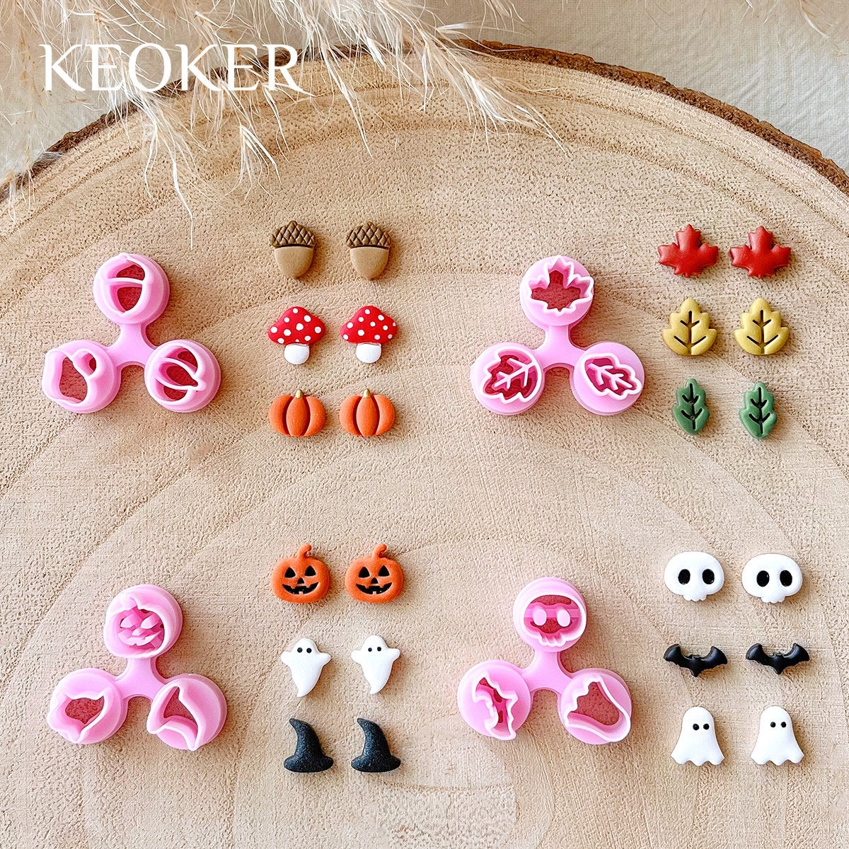Keoker 24 Mini Clay Cutters with Screw Handle, Polymer for Earrings, Small  Tools for Clay Jewelry for Halloween Christmas Design - Yahoo Shopping