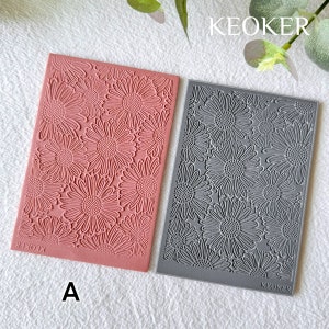 KEOKER Polymer Clay Textur Blätter, Ton Textur Matte für die Herstellung von Ohrringen Jewerly, Polymer Clay Ohrringe Werkzeuge A