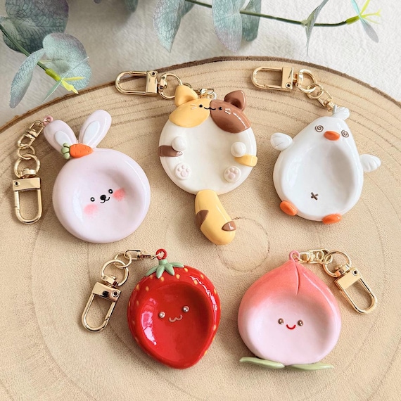KEOKER Handmade Worry Stones Keychain, Polymer Clay Worry Stones