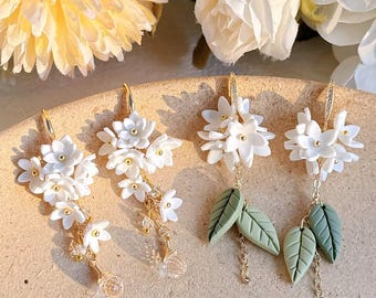 KEOKER Flower Polymer Clay Earrings, Botanical Earrings, Statement Earrings, Floral Handmade Earrings