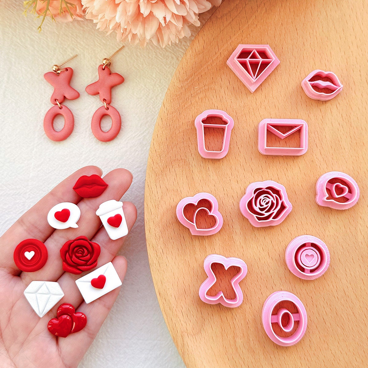  KEOKER Valentines Day Polymer Clay Cutters, Valentines Polymer  Clay Cutters for Earrings Making, 10 Shapes Valentines Earring Clay Cutters,  Heart Clay Cutters for Polymer Clay Jewelry (Studs)