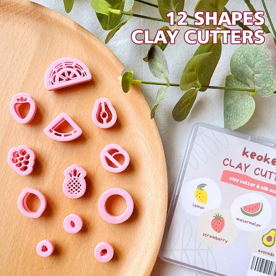 KEOKER Clay Cutters for Polymer Clay Jewelry, Fruit Polymer Clay Cutters  for Earrings Jewelry Making 