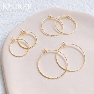 KEOKER 14K Gold Filled 20/25/30mm Earring Hoops (20 PCS), Round Earring Hoop, Polymer Clay Tools, DIY Earring Findings, Jewelry Making