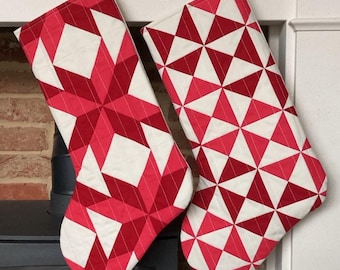 Patchwork Christmas Stocking Pattern Bundle | PDF Digital Download | Seeing Stars Stocking and Christmas Countdown Stocking