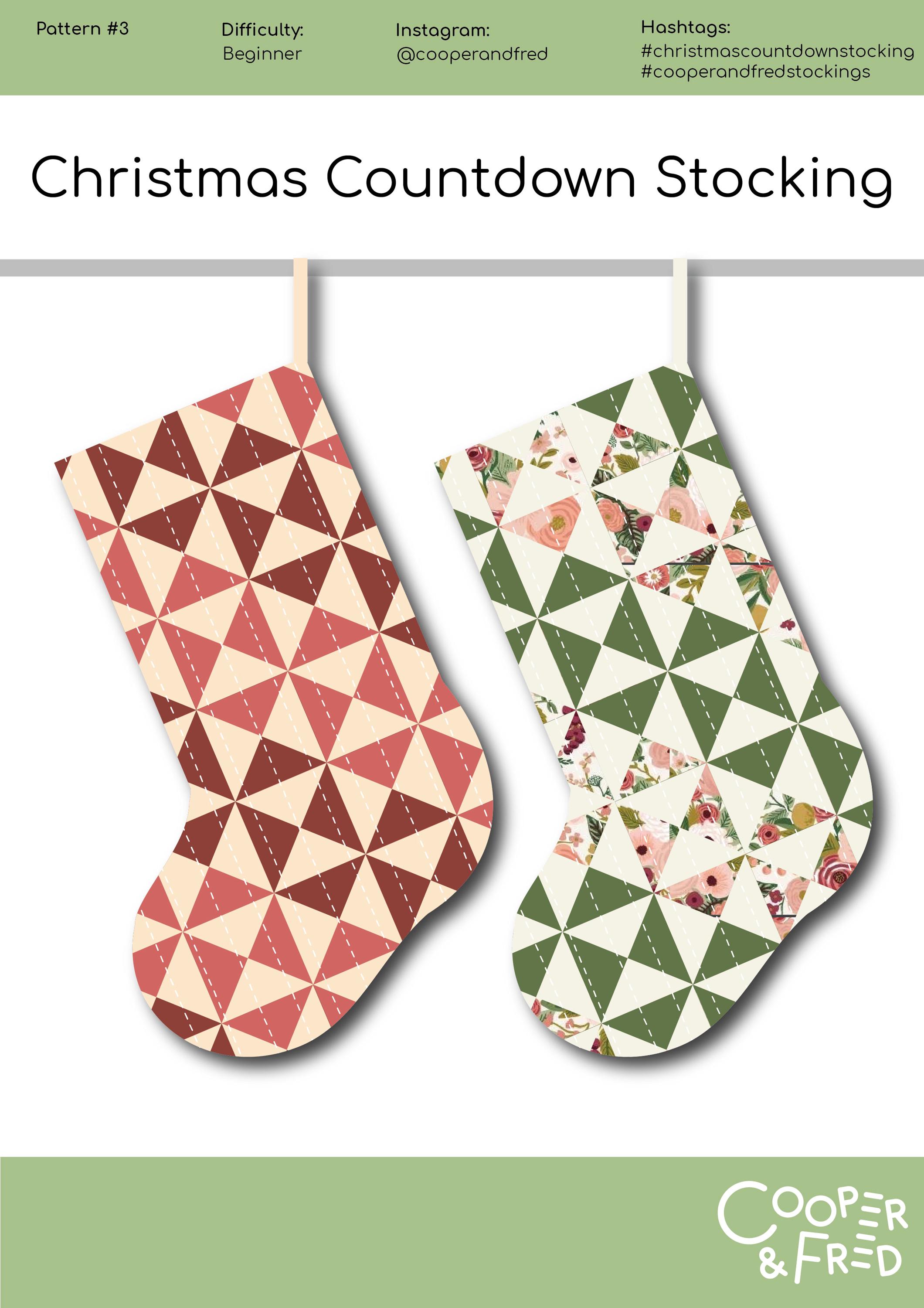 Patchwork Christmas Stocking Pattern Bundle PDF Digital Download