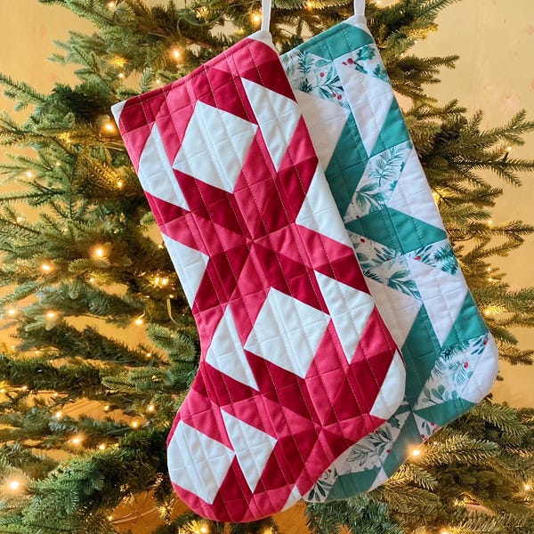 Seeing Stars Stocking | Patchwork Christmas Stocking Pattern - PDF Digital Download
