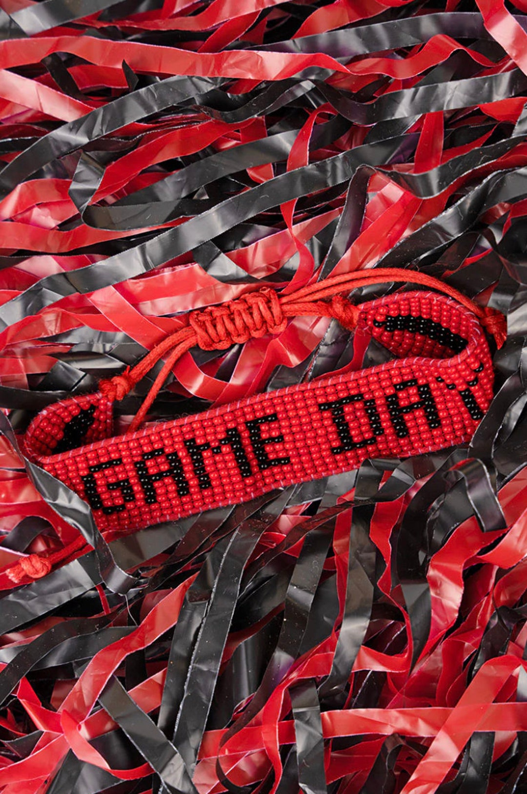 Gameday Bracelets, Star Bracelet, Red and Black Gameday Bracelet, Black ...