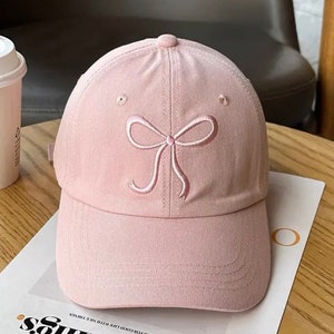 Unisex Green Embroidered Bow Tie 100% Cotton Adjustable Fit Classic Baseball Cap Anna-Kaci Embroidered Smile Baseball Cap Adjustable Cotton  main image 2