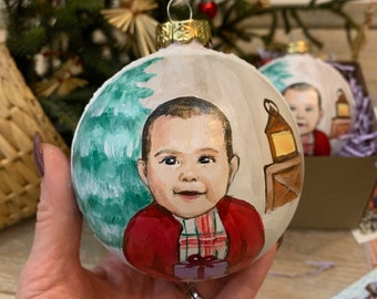 Baby Portrait Weihnachtsschmuck, Erster Weihnachtsschmuck