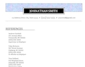 Simple Elegant One-Page Reference page for Resumes for Word and Google Docs