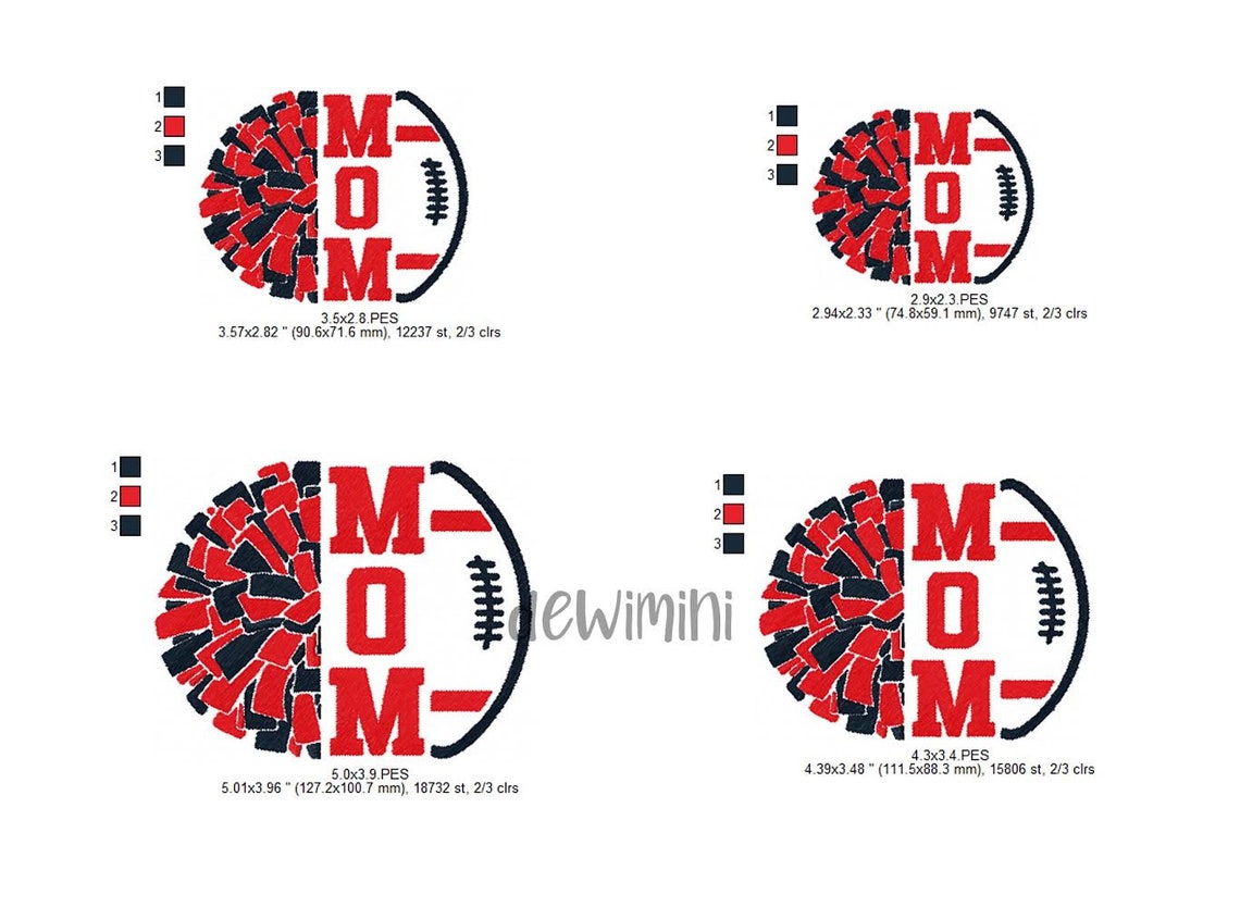 American Football Mom Embroidery Design, American Football Split Name ...