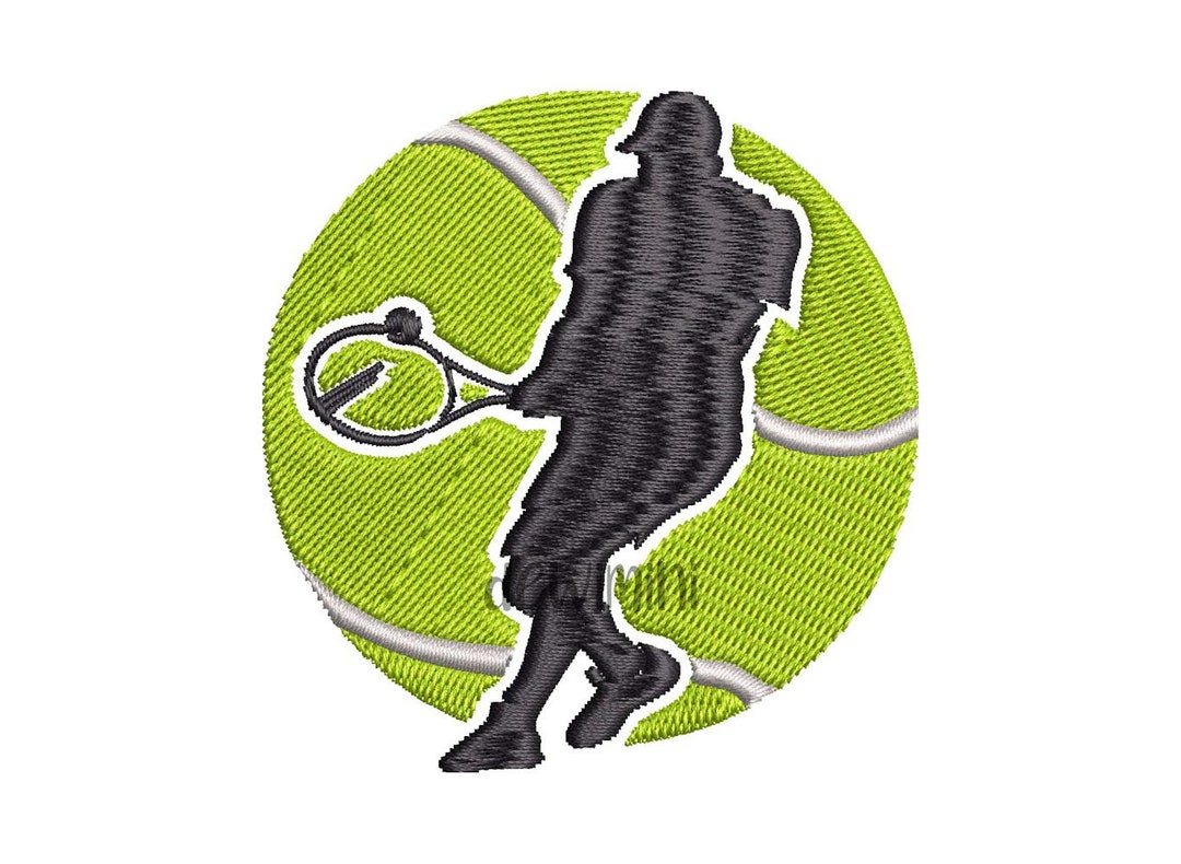 Tennis Embroidery Design Men Tennis Ball Players Embroidery Etsy