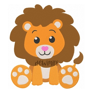 vintage Baby Lion Embroidery Design, Safari Embroidery Design, Animal Embroidery, Machine Embroidery Design, 5 Sizes