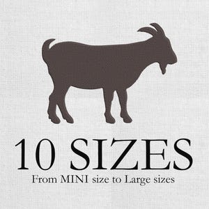 Goat embroidery design. Machine embroidery file. Goat Silhouette. Goat mini Embroidery. Goat design. Farm Embroidery file. Farmer animals