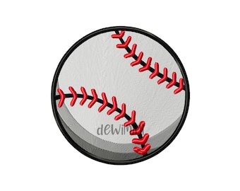 Baseball Embroidery Design, Sports Ball Machine Embroidery (5 Sizes) (Digital Download)