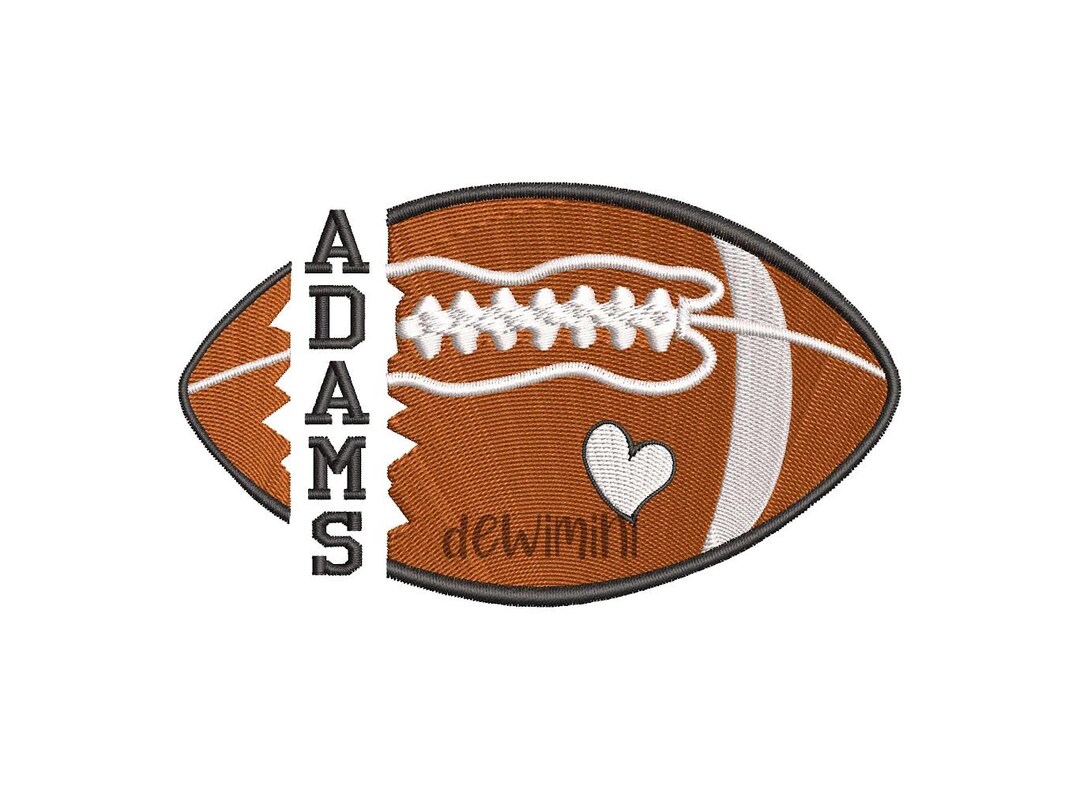 American Football Embroidery Design, American Football Split Name ...