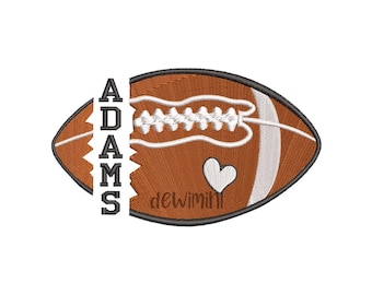 American football embroidery design, American football split name embroidery, Sport Embroidery Design, Football Embroidery Design