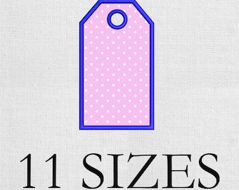 Tag applique Embroidery Design. Mini tag embroidery design. Price Tag Applique Embroidery. Sale Tag Embroidery. Machine Embroidery Design