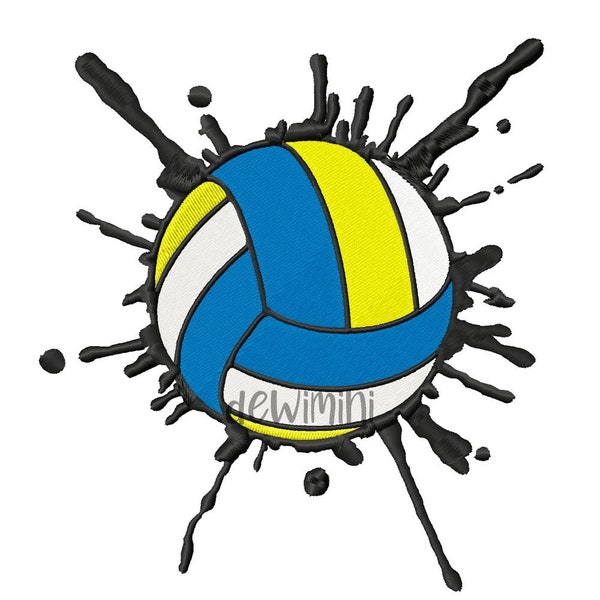 Volleyball Splash embroidery, Volleyball Embroidery Design, Machine Embroidery Designs, Volleyball Ball Embroidery,Sports Embroidery,5 Sizes