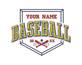Baseball custom team and name embroidery design, split baseball embroidery, Baseball Namedrop Embroidery, Sport Embroidery Design, 4 Sizes