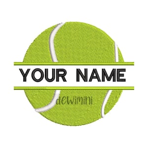 Tennis embroidery design split name Horizontal, Tennis Ball Embroidery Design, Tennis embroidery design, Sport Embroidery, 4 Sizes