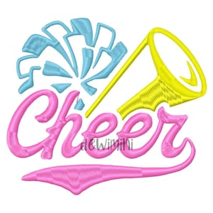 Cheer Leader Machine Embroidery Design, Cheer Megaphone Machine Embroidery Design, Embroidery Designs, Machine Embroidery, 5 Sizes