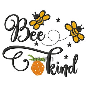 Bee Kind Embroidery Design, Animal Embroidery Design, Machine Embroidery Design, 5 Sizes