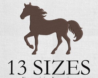 Machine borduurwerk ontwerpen paard, minipaard borduurwerk, silhouet, dierenborduurwerk, digitaal bestand direct downloaden