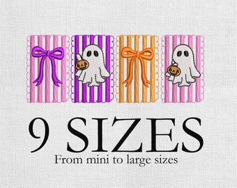 Coquette Bow Ghost Embroidery File, Halloween Spooky Machine Embroidery Files, Halloween Coquette Spooky Vibes, Ghost Embroidery Design
