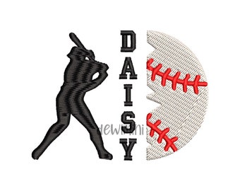 Softball split name embroidery design, Baseball Namedrop Embroidery Design, Sport Embroidery Design, Machine Embroidery Design, 4 Sizes