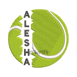Tennis embroidery design split name, Tennis Ball Embroidery Design, Tennis embroidery design, Sport Embroidery, 4 Sizes