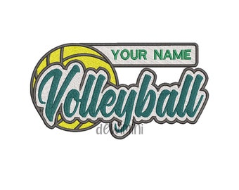 Volleyball team custom name embroidery design, Volleyball Embroidery Designs, Split Volleyball Embroidery, Volleyball Embroidery, 4 Sizes