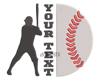 Split Name Baseball Embroidery Design, Split Baseball Embroidery Design, Sport Embroidery Design, Machine Embroidery Design, 5 Sizes