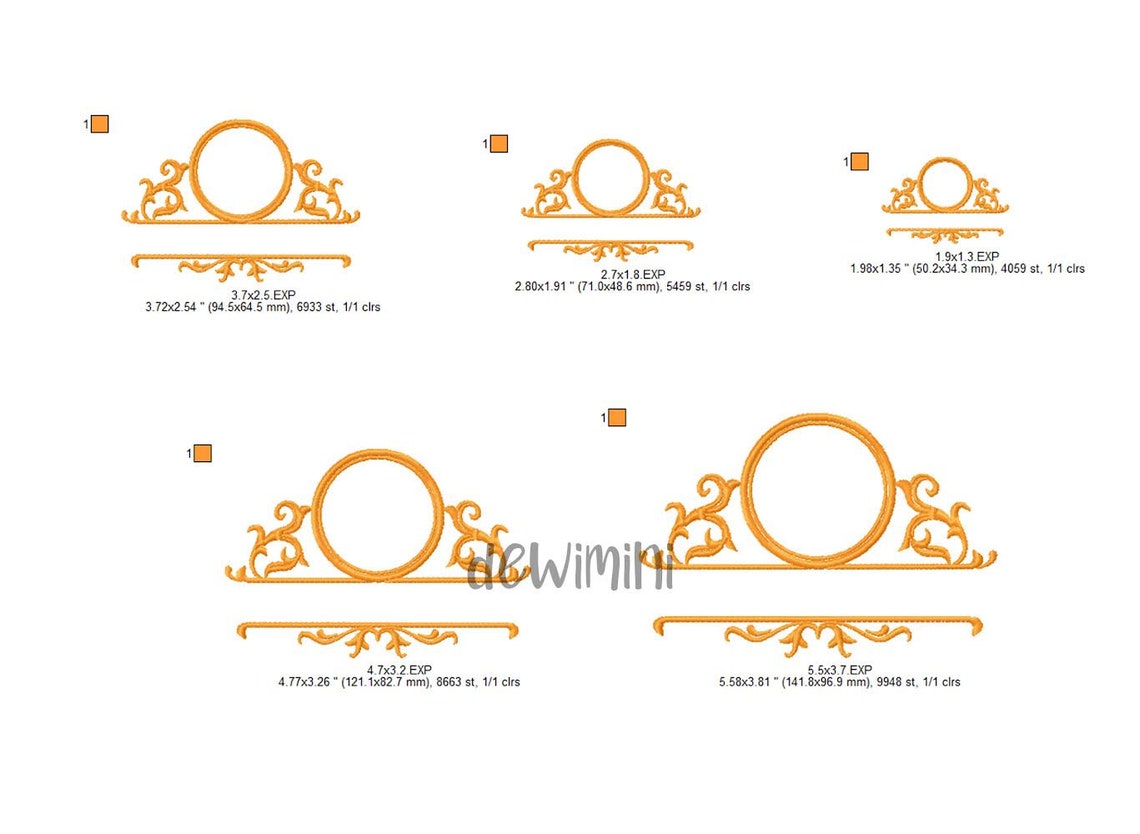 Split Monogram Design Split Monogram Embroidery Design (monogram/name Not Included) Digital ...